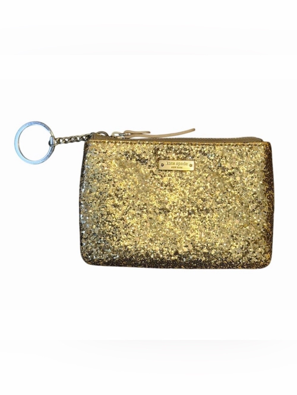 kate spade new york Coin Wallet Gold Glitter Zip